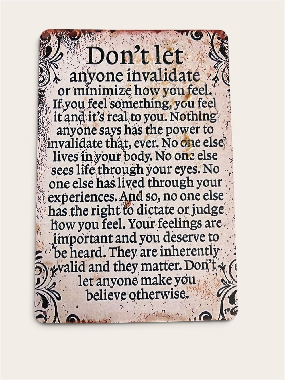 Decorative Wall Sign Plaque - Inspirational Quote